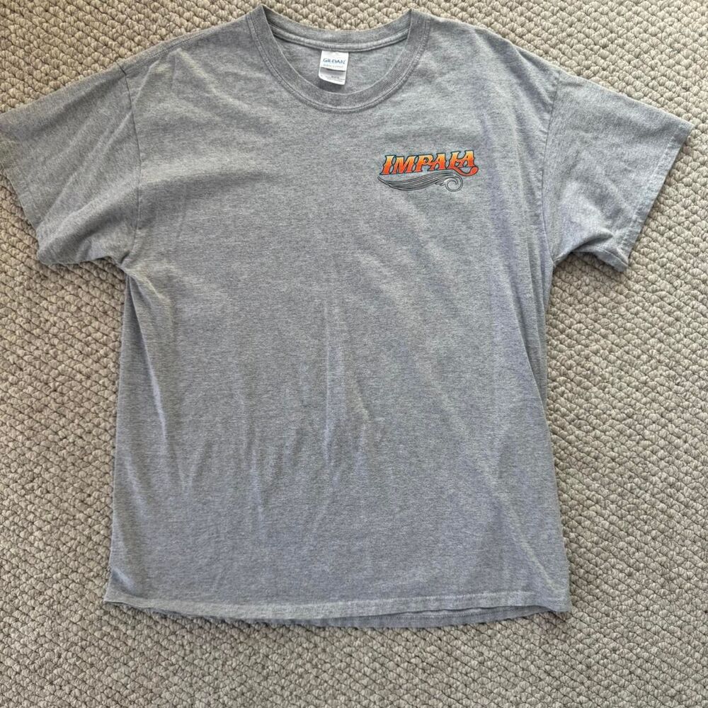 Vtg Y2K New Old Stock Chevy Impala Gray Graphic T-Shirt Men's Size Large